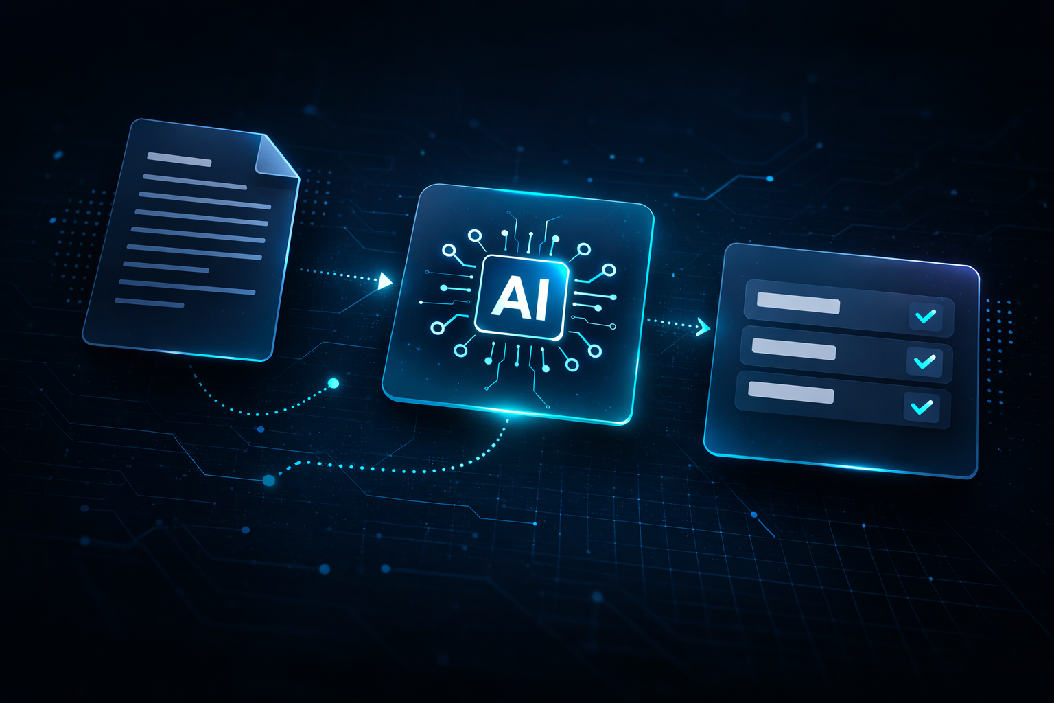 AI powered insurance document processing flow from input documents to structured outputs.